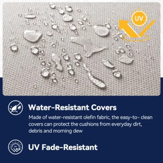 Buenhomino Deep Seat Outdoor Cushion Set 25"x22",Bench Outdoor Chair Cushion, Outdoor High Back Chair Cushion Seat Pad for Patio Furniture image {5}