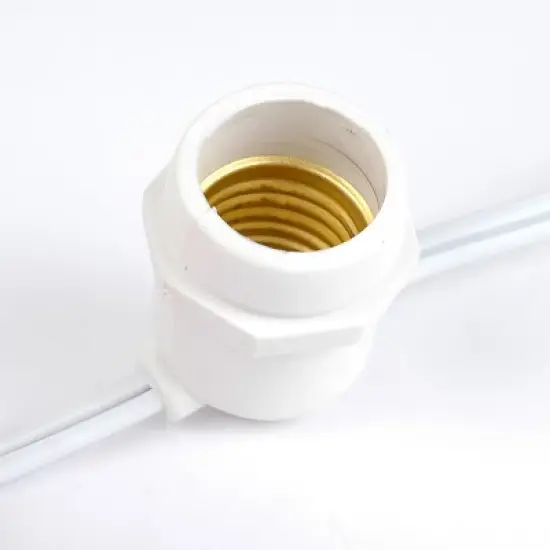 Novelty Lights Edison Outdoor String Lights with 50 In-Line Sockets White Wire 100 Feet image {1}