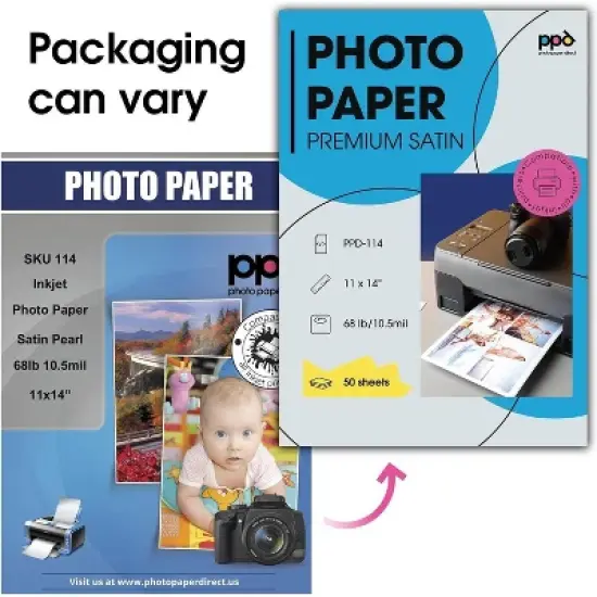PPD Satin Photo Paper 11x14" 50 sheets 255 gsm for Inkjet Printers image {2}