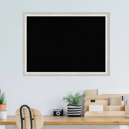 30"x22" Two Tone Wood Frame Cork Board Silver - Amanti Art image {7}
