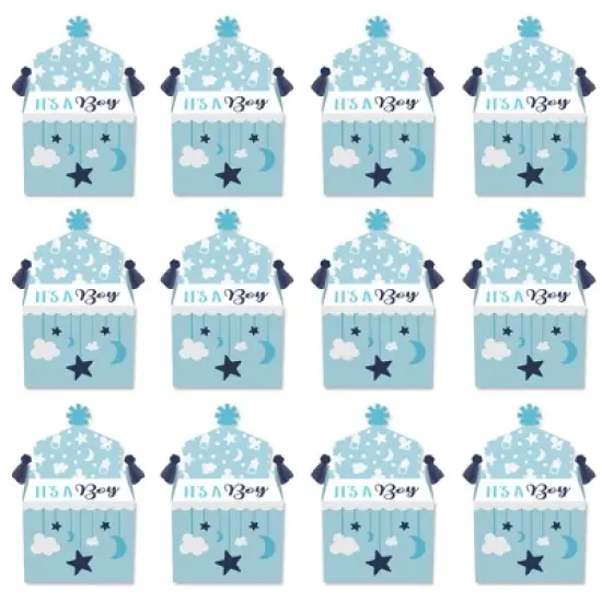 Big Dot of Happiness It's a Boy - Treat Box Party Favors - Blue Baby Shower Goodie Gable Boxes - Set of 12 image {3}