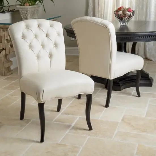 Hallie Fabric Dining Chair Set 2ct - Christopher Knight Home image {3}