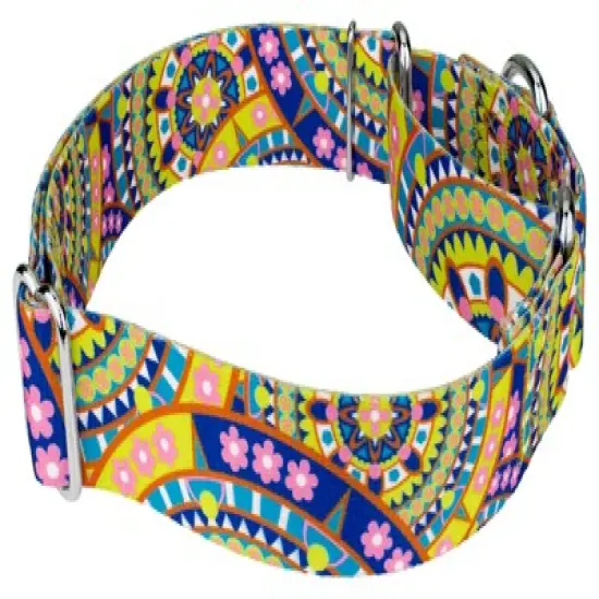 Country Brook Petz 1 1/2 Inch Yellow Boho Mandala Martingale Dog Collar image {4}