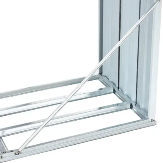 70.9" Garden Log Storage Shed Galvanized Steel Log Holder With Roof Ventilation Firewood Stand For Outdoor Backyard Patio Porch image {7}