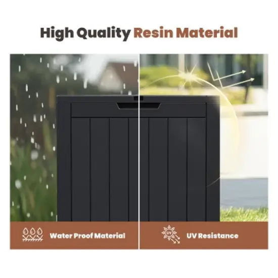 JIONJOY 30Gal Heavy-Duty Waterproof Deck Box w/Lockable Security Lid - UV Resistant Resin Storage image {4}