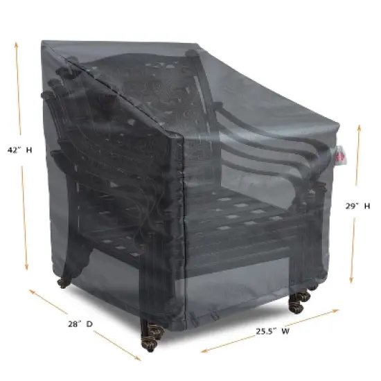 Summerset Shield Barstool/Stacked Dining Chairs Cover Ultimate Protection for Your Outdoor Furniture 25.5" x 28" x 29"/42" Mercury image {1}