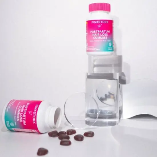 Pink Stork Postpartum Hair Loss Dietary Supplement Gummies Strawberry - 60ct image {3}