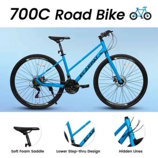 YONWAY 700Cx35 Road Bike, 21-Speed Gear System, with Aluminum Alloy Wheels, for Urban Commuting and Student Transportation image {2}