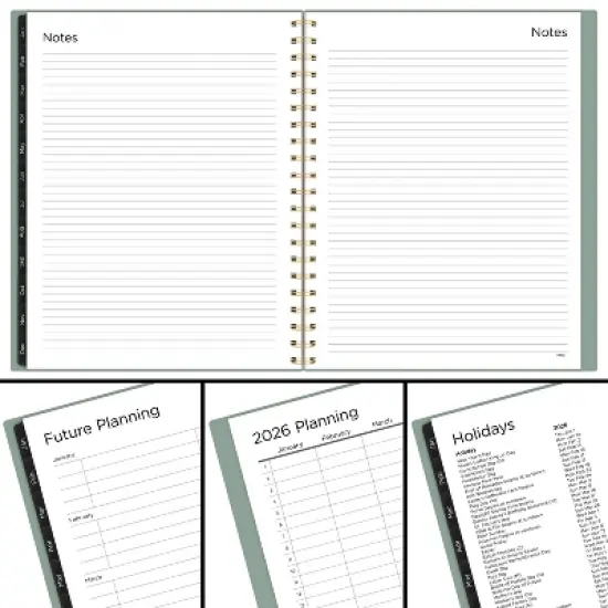 Mead 2025-2026 Weekly/Monthly 11"x9.375" Sage Large Planner image {3}