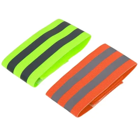 Unique Bargains Wrist Reflective Bands Tape Straps Bracelet Green Orange 4 Pcs image {5}