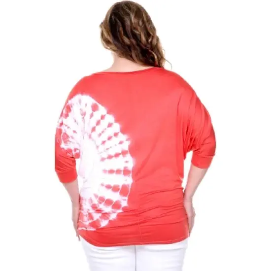Women's Plus Size Tie Dye Tunic Top - White Mark image {2}
