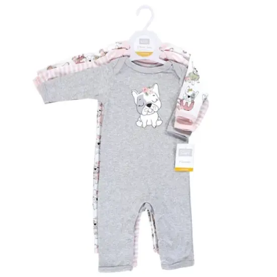 Hudson Baby Infant Girl Cotton Coveralls, Girl Whimsical Dog image {1}