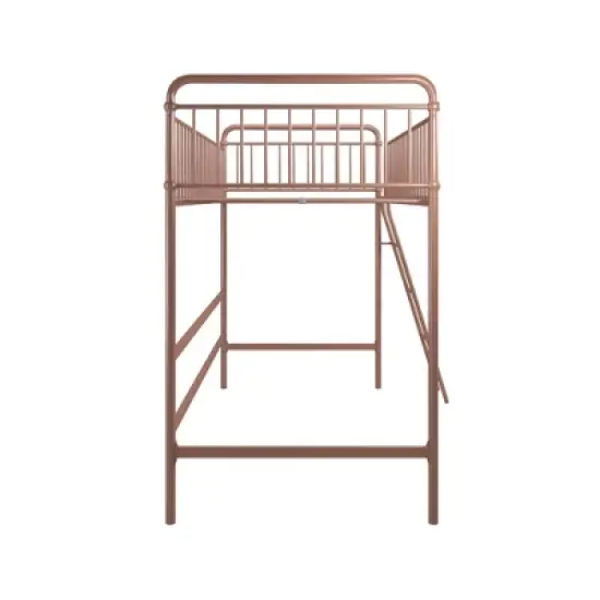 Twin Kaila Metal Loft Bed Rose Gold - Room & Joy image {6}