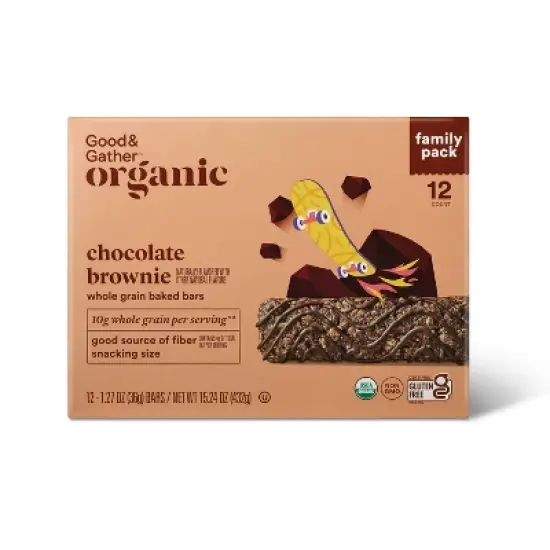 Organic Chocolate Brownie Whole Grain Baked Bar - 15.24oz/12ct - Good & Gather&trade; image {5}