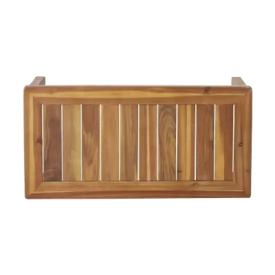 Christopher Knight 2pc Home Louver Outdoor Acacia Loveseat and Coffee Table Set with Cushions image {10}