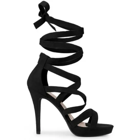 Perphy Strappy Platform Lace Up Stiletto Heels Sandals for Women image {5}