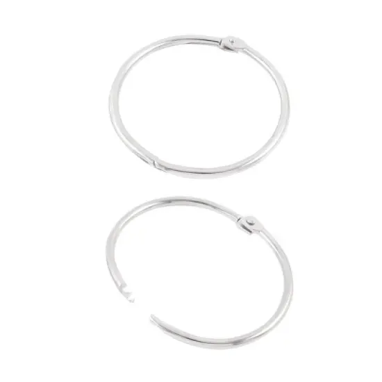 Unique Bargains Metal Loose Leaf Binder Hinge Snap Ring for Book Office 3 Pcs 2.4" Dia image {4}