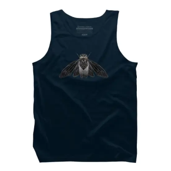 Men's Design By Humans Monochrome Cicada By Realkey Tank Top image {4}