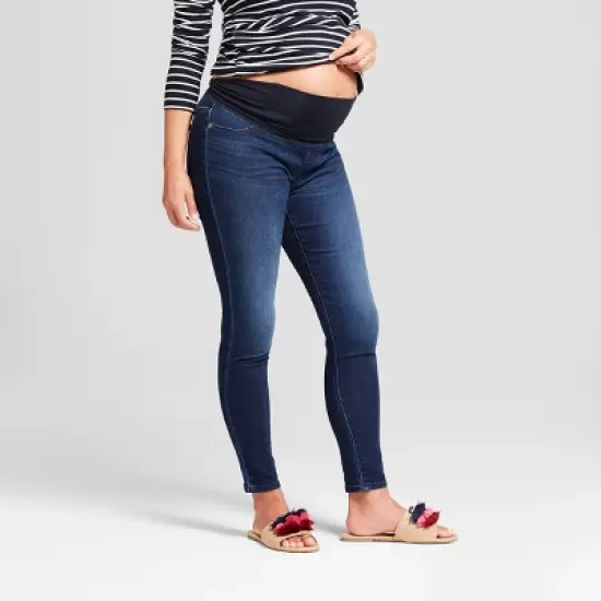 Over the Belly Skinny Maternity Jeans - Isabel Maternity by Ingrid & Isabel&trade; Dark Wash image {2}