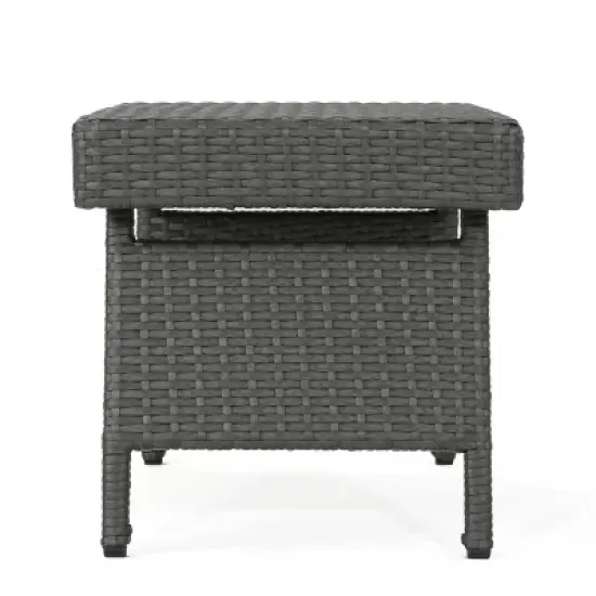 Christopher Knight Home 2pc Salem Outdoor Folding Side Table Wicker Gray image {3}
