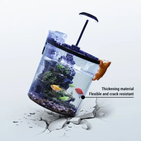 Small Fish Tank, 1.3 Gallon Betta Aquarium Starter Kit with LED Light & Filter - Desktop Mini Aquarium for Betta Fish, Shrimp, Snails image {4}