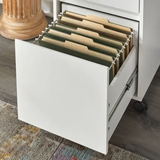 Wenz 2 Drawer Contemporary File Cabinet White - Buylateral image {3}
