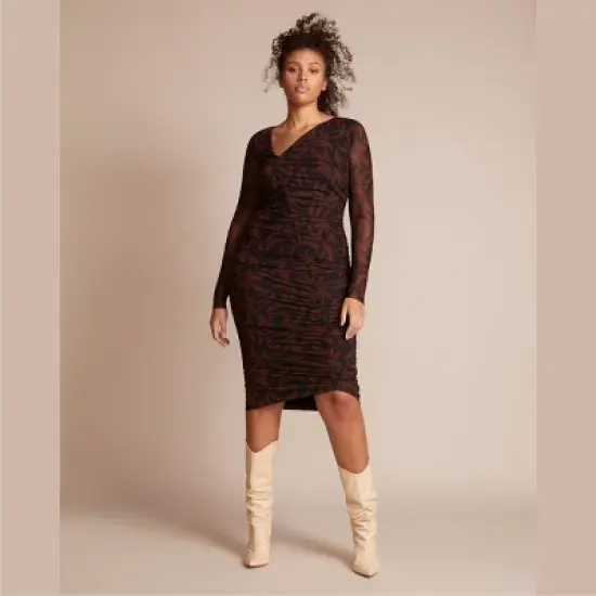 11 Honor&eacute; Collection Women's Ruched Midi Dress image {6}