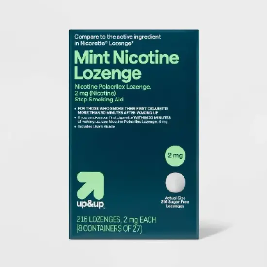 Nicotine 2mg Lozenge Stop Smoking Aid - Mint - up&up&trade; image {4}