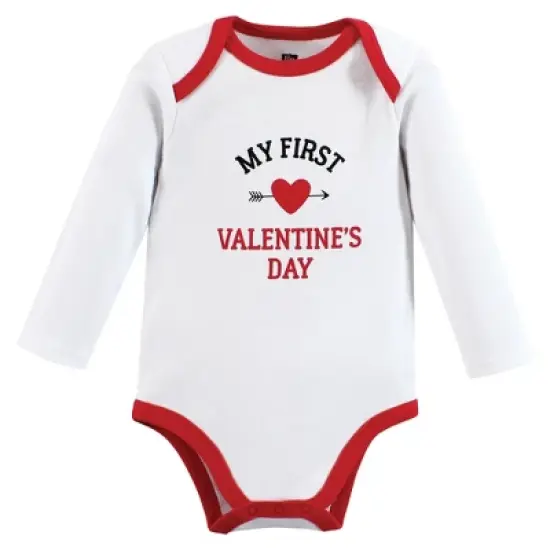Hudson Baby Infant Boy Cotton Long-Sleeve Bodysuits, Valentine Heartbreaker image {2}