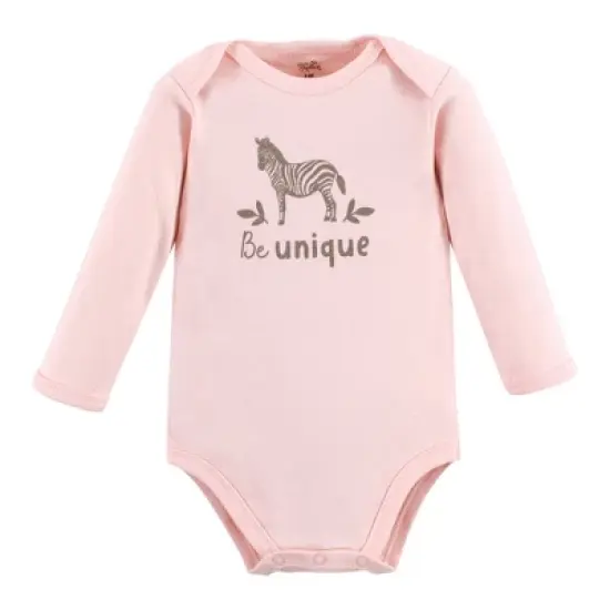 Touched by Nature Infant Girl Organic Cotton Long-Sleeve Bodysuits, Girl Safari image {5}