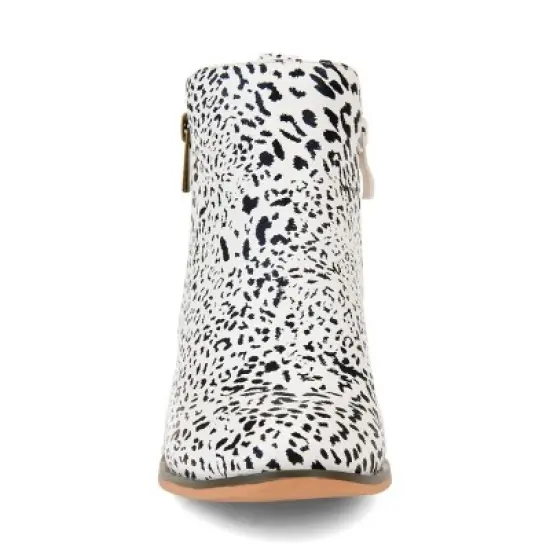 Journee Collection Womens Rebel Outside Zip Stacked Heel Booties image {5}