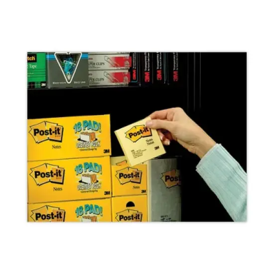 Post-it Notes Original Pads in Canary Yellow, Cabinet Pack, 3" x 3", 90 Sheets/Pad, 18 Pads/Pack image {2}
