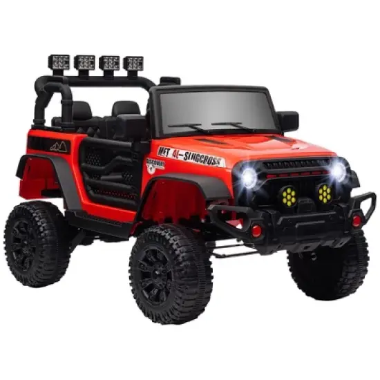 Qaba 12V Ride on Car, Ride on UTV, Battery Powered Toy Car with Bluetooth, Parent Remote, 4 Suspension Wheels, Music Horn LED Lights image {8}