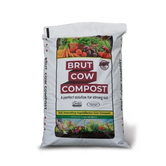 Brut Organic Pure Effective Nutrient Rich Garden Enhancer Cow Compost for Increased Plant Health and Biodiversity, 1 Cubic Foot Bag image {6}