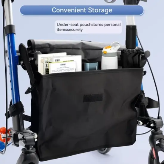 Topteng Four Wheel Walker Rollator with Adjustable Seat image {6}