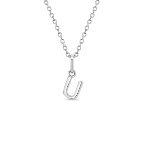 Girls' Tiny Initial Letter Sterling Silver Necklace - In Season Jewelry image {8}