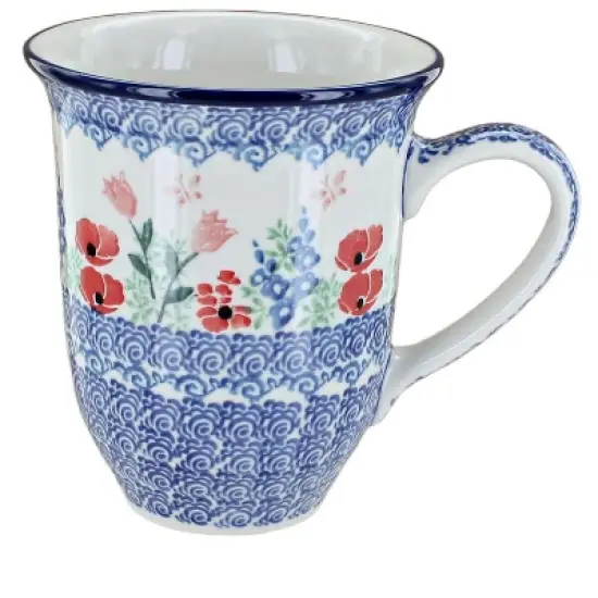 Blue Rose Polish Pottery 826 Ceramika Artystyczna Large Coffee Mug image {11}