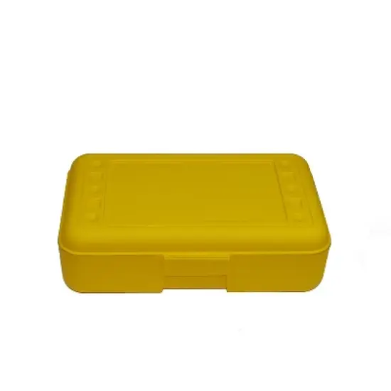 Romanoff Products 8 1/2" x 5 1/2" x 2 1/2" Pencil Box Yellow 12/Bd ROM60203 image {1}