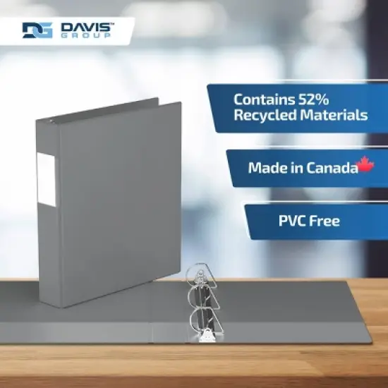 Davis Group 6pk 1.5" Premium Economy Angled D-Ring Binder Gray: Hard Cover, 350 Sheet Capacity, 2 Pockets, Polypropylene image {6}