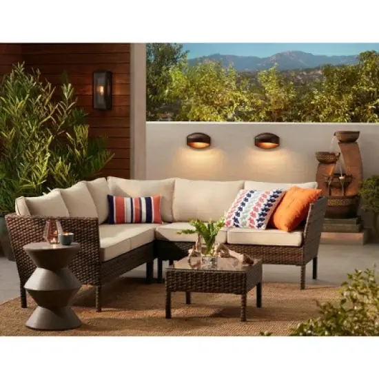 Possini Euro Design Modern Industrial Farmhouse Rustic Outdoor Wall Light Fixture Bronze 15 1/2" Clear Glass for Exterior Barn Deck House Porch Yard image {8}