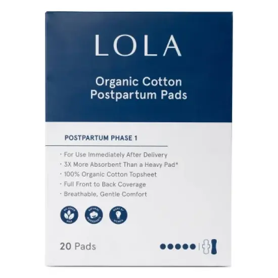 LOLA Phase 1 Postpartum Pads - Maximum Absorbency - 20ct image {9}