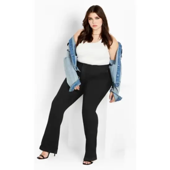 Women's Plus Size Harley Lily Bootleg Jean - black wash | CITY CHIC image {3}