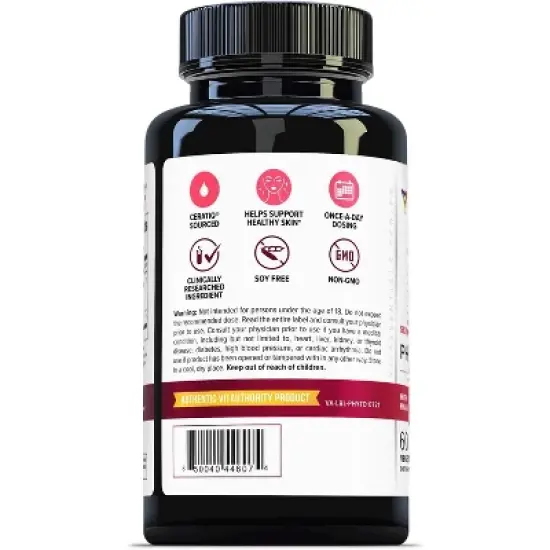 Phytoceramides Skin Hydration Support Capsules, Anti Aging Supplement for Women with Hyaluronic Acid and Phytoceramides, Vitauthority, 60ct image {4}
