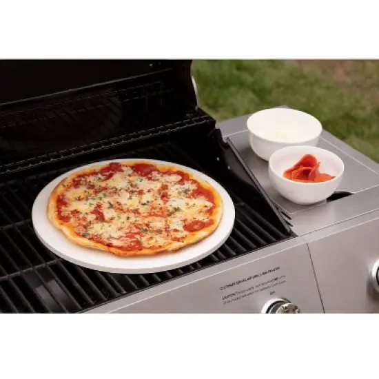 Cuisinart 3pc Stainless Steel Heat-Resistant Deluxe Grill Pizza Stone Set image {7}