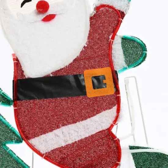 LuxenHome Santa on Peppermint Bike Lighted Holiday Decoration Multi-Color image {13}