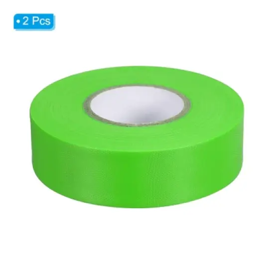 Unique Bargains PVC Non-Adhesive Flagging Tapes for Trail Outdoor 2 Pcs Green 1" x 147 ft image {2}