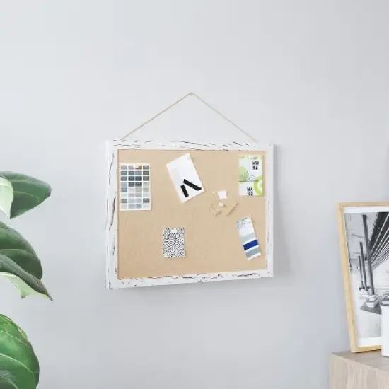 Emma and Oliver Wall Mount Linen Board with Wooden Push Pins image {1}