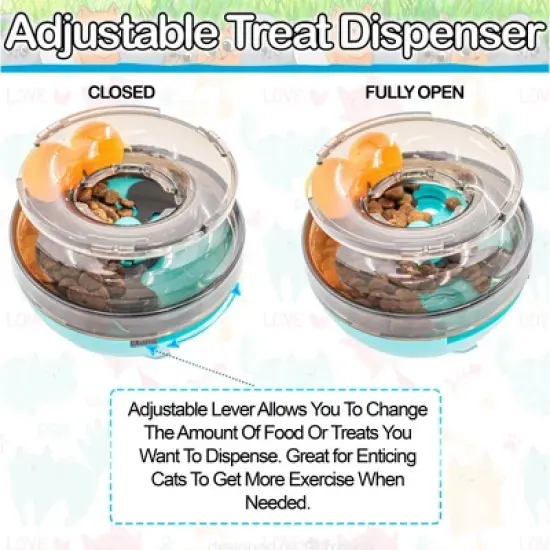 5 Star Super Deals Interactive Cat Treat Puzzle Feeder Toy - Adjustable Slow Food Dispenser with Playful Feline Ball Game & Rattle Ball Wand image {2}