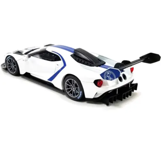 2020 Ford GT MKII White with Blue Stripes 1/18 Model Car by GT Spirit for ACME image {3}
