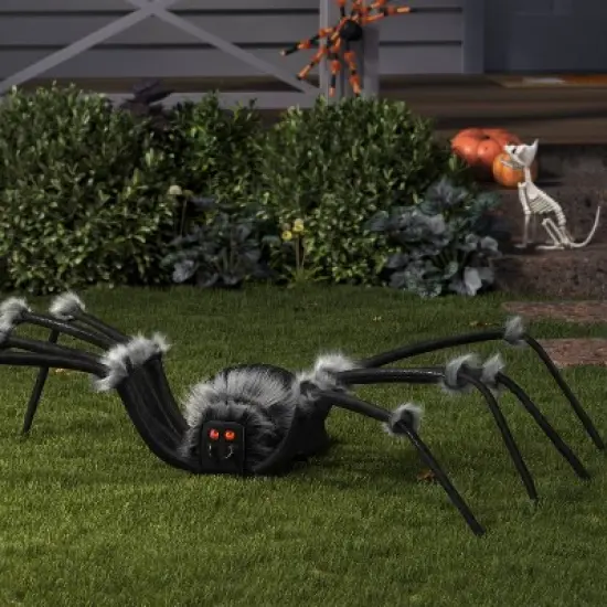 6' Plush Spider with Jewel Eyes Halloween Decorative Prop - Hyde and EEK! Boutique&trade; image {1}